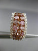 ESTATE LARGE 4.99CT WHITE & PINK DIAMOND 18KT WHITE & ROSE GOLD CLIP ON EARRINGS