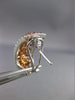 ESTATE LARGE 4.99CT WHITE & PINK DIAMOND 18KT WHITE & ROSE GOLD CLIP ON EARRINGS
