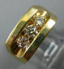 ESTATE LARGE .76CT DIAMOND 14KT YELLOW GOLD 3D 3 STONE CHANNEL ETOILE MENS RING