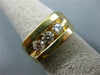 ESTATE LARGE .76CT DIAMOND 14KT YELLOW GOLD 3D 3 STONE CHANNEL ETOILE MENS RING