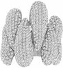 ESTATE EXTRA LARGE 5.0CT DIAMOND 18K WHITE GOLD CRISS CROSS PEAR SHAPE PAVE RING