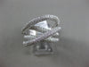 ESTATE LARGE 1.32CT DIAMOND 18K WHITE GOLD 3D CRISS CROSS SEMI ETERNITY FUN RING