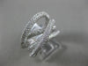 ESTATE LARGE 1.32CT DIAMOND 18K WHITE GOLD 3D CRISS CROSS SEMI ETERNITY FUN RING