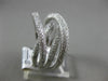ESTATE LARGE 1.32CT DIAMOND 18K WHITE GOLD 3D CRISS CROSS SEMI ETERNITY FUN RING