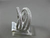 ESTATE LARGE 1.32CT DIAMOND 18K WHITE GOLD 3D CRISS CROSS SEMI ETERNITY FUN RING