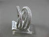 ESTATE LARGE 1.32CT DIAMOND 18K WHITE GOLD 3D CRISS CROSS SEMI ETERNITY FUN RING