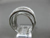 ESTATE LARGE 1.32CT DIAMOND 18K WHITE GOLD 3D CRISS CROSS SEMI ETERNITY FUN RING