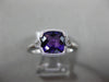 ESTATE 1.27CT DIAMOND & AAA AMETHYST 14KT WHITE GOLD 3D SEMI BEZEL MILGRAIN RING