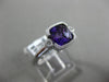 ESTATE 1.27CT DIAMOND & AAA AMETHYST 14KT WHITE GOLD 3D SEMI BEZEL MILGRAIN RING