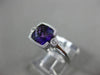 ESTATE 1.27CT DIAMOND & AAA AMETHYST 14KT WHITE GOLD 3D SEMI BEZEL MILGRAIN RING