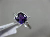 ESTATE 1.27CT DIAMOND & AAA AMETHYST 14KT WHITE GOLD 3D SEMI BEZEL MILGRAIN RING