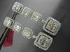 ESTATE EXTRA LARGE 6.28CT DIAMOND 18K WHITE GOLD SQUARE CLUSTER JOURNEY EARRINGS
