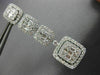 ESTATE EXTRA LARGE 6.28CT DIAMOND 18K WHITE GOLD SQUARE CLUSTER JOURNEY EARRINGS