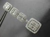 ESTATE EXTRA LARGE 6.28CT DIAMOND 18K WHITE GOLD SQUARE CLUSTER JOURNEY EARRINGS