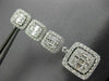 ESTATE EXTRA LARGE 6.28CT DIAMOND 18K WHITE GOLD SQUARE CLUSTER JOURNEY EARRINGS