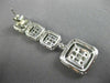 ESTATE EXTRA LARGE 6.28CT DIAMOND 18K WHITE GOLD SQUARE CLUSTER JOURNEY EARRINGS