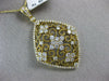 ESTATE EXTRA LARGE 2.29CT DIAMOND 14K YELLOW GOLD OPEN FILIGREE FLOATING PENDANT