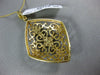 ESTATE EXTRA LARGE 2.29CT DIAMOND 14K YELLOW GOLD OPEN FILIGREE FLOATING PENDANT