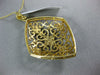 ESTATE EXTRA LARGE 2.29CT DIAMOND 14K YELLOW GOLD OPEN FILIGREE FLOATING PENDANT