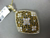 ESTATE EXTRA LARGE 2.29CT DIAMOND 14K YELLOW GOLD OPEN FILIGREE FLOATING PENDANT