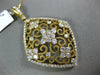 ESTATE EXTRA LARGE 2.29CT DIAMOND 14K YELLOW GOLD OPEN FILIGREE FLOATING PENDANT