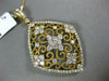 ESTATE EXTRA LARGE 2.29CT DIAMOND 14K YELLOW GOLD OPEN FILIGREE FLOATING PENDANT