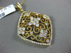 ESTATE EXTRA LARGE 2.29CT DIAMOND 14K YELLOW GOLD OPEN FILIGREE FLOATING PENDANT