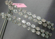 ESTATE EXTRA LARGE 6.28CT DIAMOND 18K WHITE GOLD SQUARE JOURNEY HANGING EARRINGS