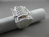 ESTATE EXTRA LARGE 1.93CT DIAMOND 14KT WHITE GOLD PYRAMID HANDCRAFTED RING