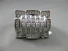 ESTATE EXTRA LARGE 1.93CT DIAMOND 14KT WHITE GOLD PYRAMID HANDCRAFTED RING