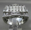 ESTATE EXTRA LARGE 1.93CT DIAMOND 14KT WHITE GOLD PYRAMID HANDCRAFTED RING