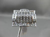 ESTATE EXTRA LARGE 1.93CT DIAMOND 14KT WHITE GOLD PYRAMID HANDCRAFTED RING