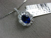 ESTATE LARGE 1.64CT OLD MINE DIAMOND & AAA SAPPHIRE 18KT WHITE GOLD OVAL PENDANT