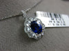 ESTATE LARGE 1.64CT OLD MINE DIAMOND & AAA SAPPHIRE 18KT WHITE GOLD OVAL PENDANT