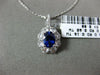 ESTATE LARGE 1.64CT OLD MINE DIAMOND & AAA SAPPHIRE 18KT WHITE GOLD OVAL PENDANT