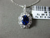 ESTATE LARGE 1.64CT OLD MINE DIAMOND & AAA SAPPHIRE 18KT WHITE GOLD OVAL PENDANT