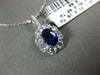 ESTATE LARGE 1.64CT OLD MINE DIAMOND & AAA SAPPHIRE 18KT WHITE GOLD OVAL PENDANT