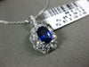 ESTATE LARGE 1.64CT OLD MINE DIAMOND & AAA SAPPHIRE 18KT WHITE GOLD OVAL PENDANT