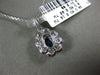 ESTATE LARGE 1.64CT OLD MINE DIAMOND & AAA SAPPHIRE 18KT WHITE GOLD OVAL PENDANT