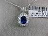 ESTATE LARGE 1.64CT OLD MINE DIAMOND & AAA SAPPHIRE 18KT WHITE GOLD OVAL PENDANT