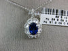 ESTATE LARGE 1.64CT OLD MINE DIAMOND & AAA SAPPHIRE 18KT WHITE GOLD OVAL PENDANT