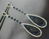 ESTATE LONG 1.22CT DIAMOND & SAPPHIRE 14KT WHITE GOLD CLASSIC TEAR DROP EARRINGS