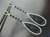 ESTATE LONG 1.22CT DIAMOND & SAPPHIRE 14KT WHITE GOLD CLASSIC TEAR DROP EARRINGS