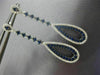 ESTATE LONG 1.22CT DIAMOND & SAPPHIRE 14KT WHITE GOLD CLASSIC TEAR DROP EARRINGS