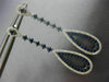 ESTATE LONG 1.22CT DIAMOND & SAPPHIRE 14KT WHITE GOLD CLASSIC TEAR DROP EARRINGS
