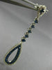 ESTATE LONG 1.22CT DIAMOND & SAPPHIRE 14KT WHITE GOLD CLASSIC TEAR DROP EARRINGS