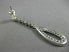 ESTATE LONG 1.22CT DIAMOND & SAPPHIRE 14KT WHITE GOLD CLASSIC TEAR DROP EARRINGS