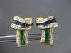ESTATE LARGE 5.70CT DIAMOND MULTI GEM 14KT YELLOW GOLD 3D BOW CLIP ON EARRINGS