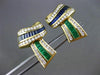ESTATE LARGE 5.70CT DIAMOND MULTI GEM 14KT YELLOW GOLD 3D BOW CLIP ON EARRINGS