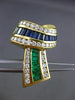 ESTATE LARGE 5.70CT DIAMOND MULTI GEM 14KT YELLOW GOLD 3D BOW CLIP ON EARRINGS